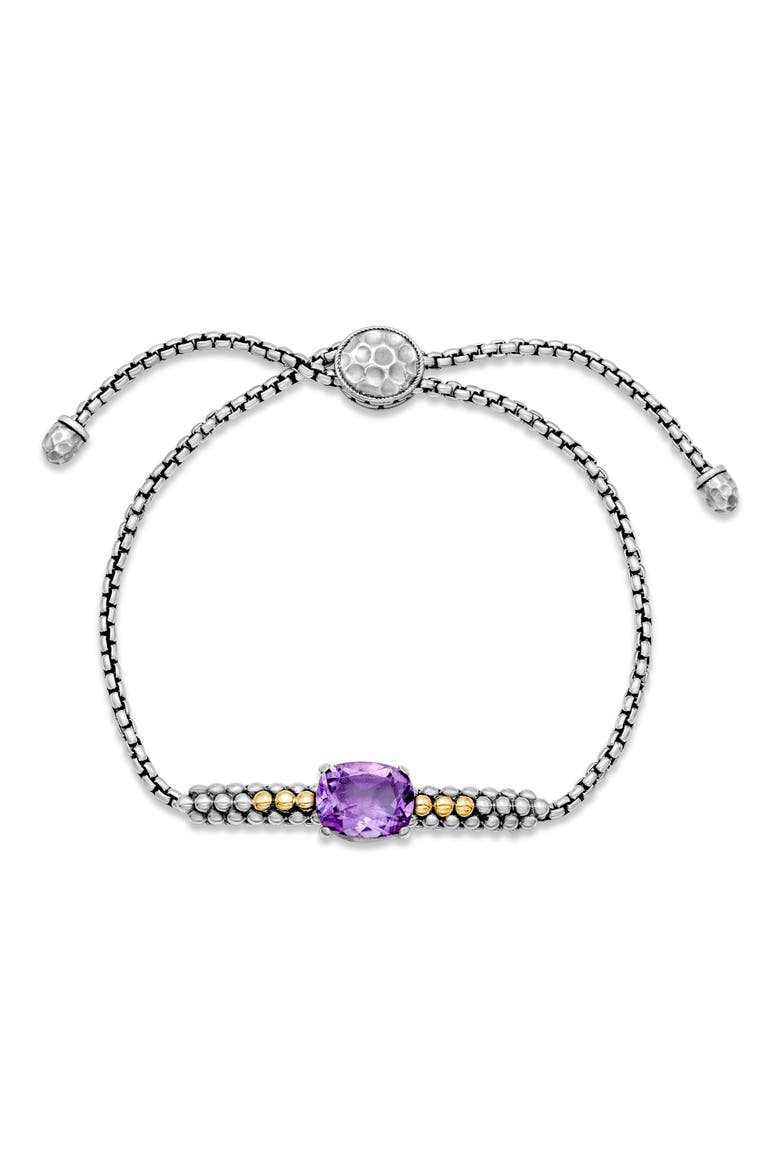 Stone Bolo Bracelet, Main, color, PURPLE