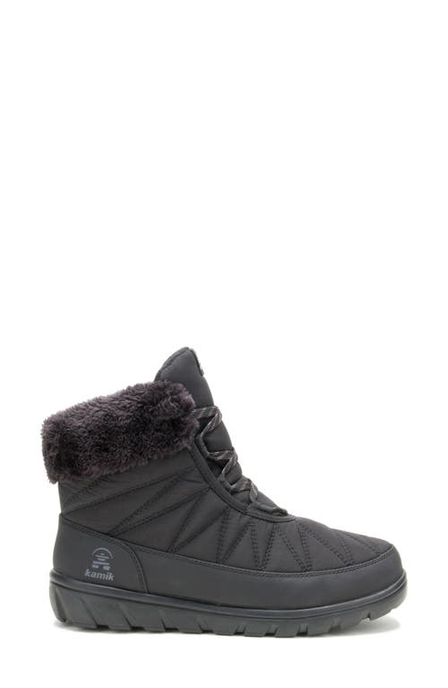 Kamik Hannah Faux Fur Cuff Waterproof Snow Boot In Black