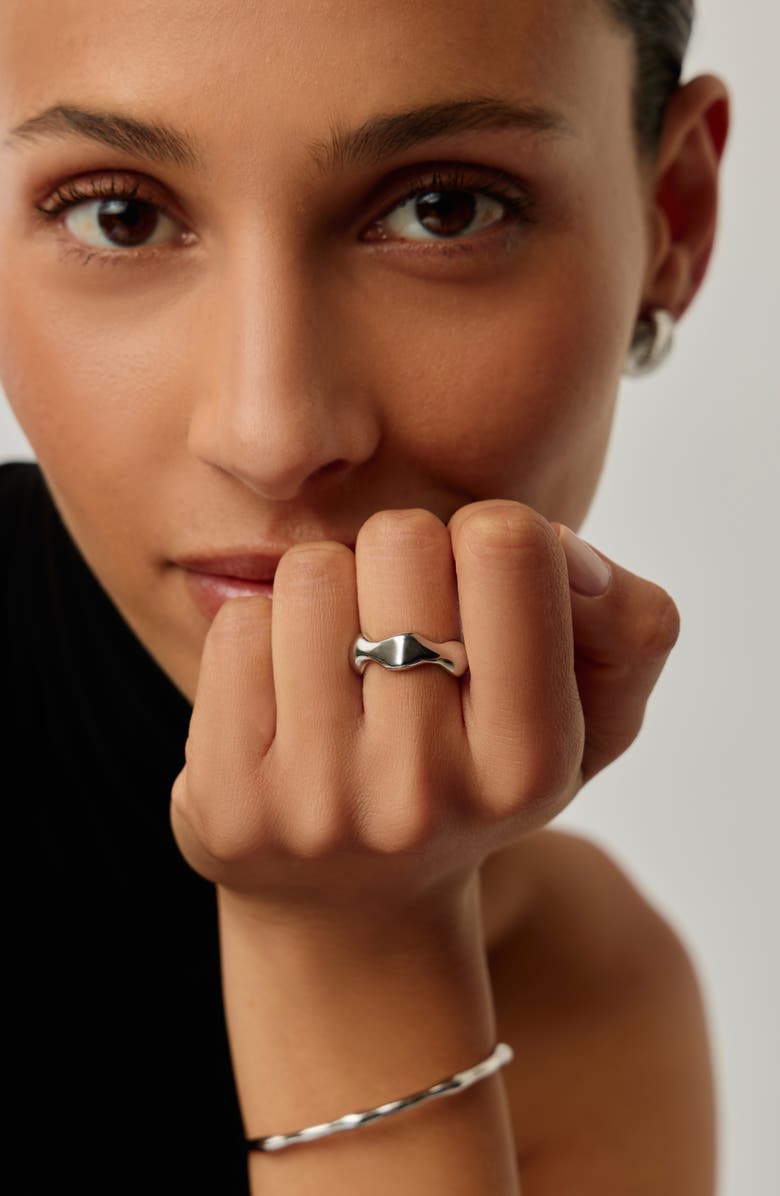 Missoma x Eny Lee Parker Puffy Stacking Ring, Alternate, color, Silver