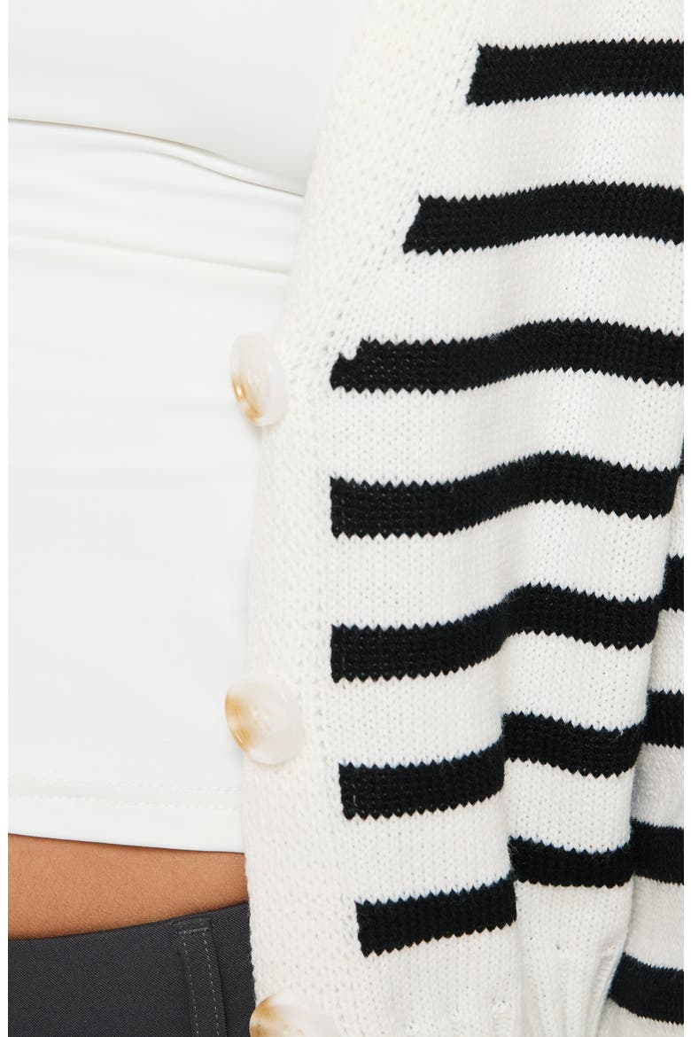 Karlson Stripe Cardigan, Alternate, color, CREAM/ BLACK