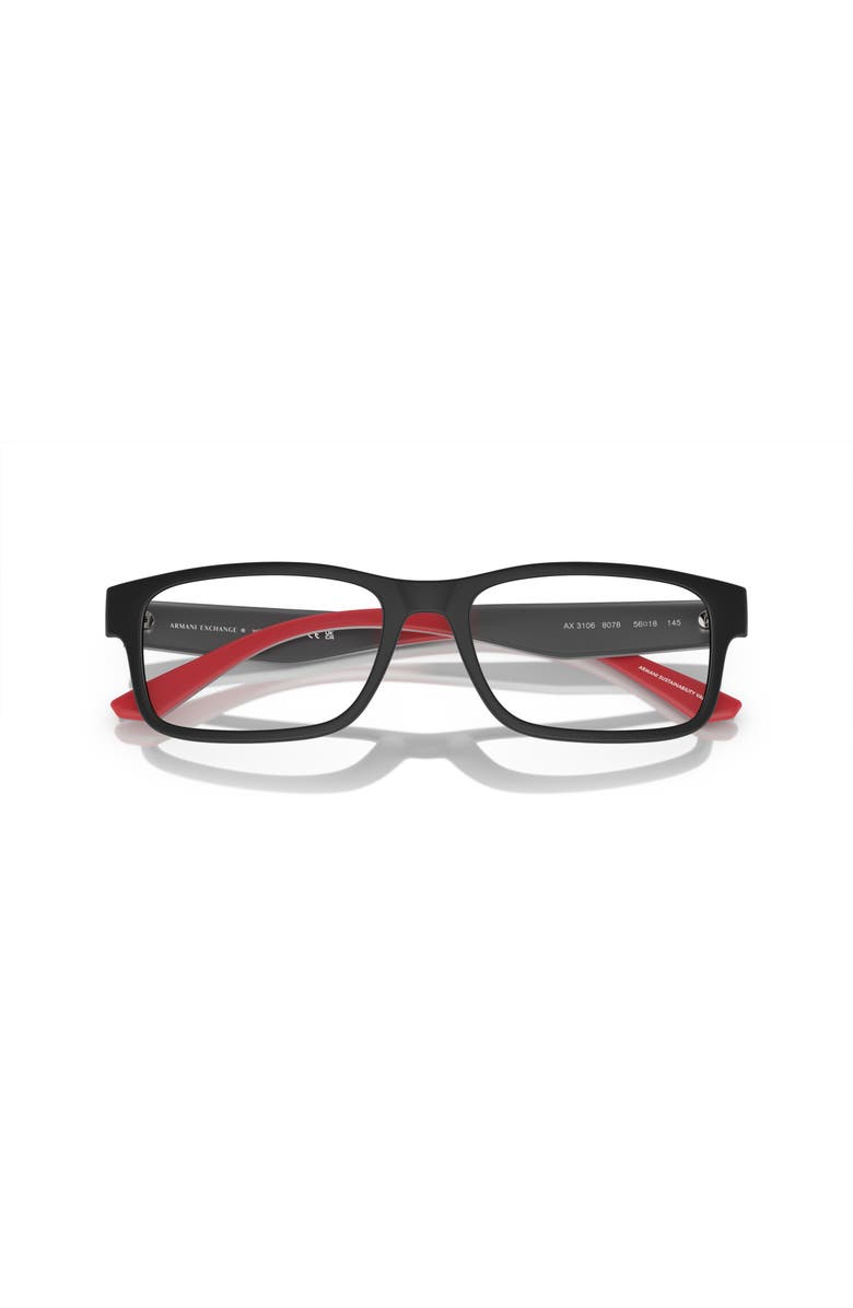 Armani Exchange 56mm Rectangle optical glasses, Alternate, color, 