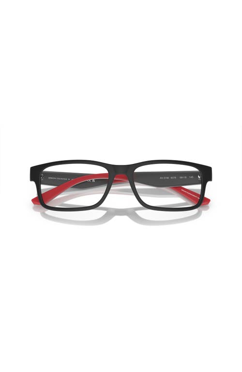 Armani Exchange 56mm Rectangle Optical Glasses In Black