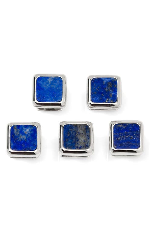 Cufflinks, Inc. Men's Set of 5 JFK Sterling Silver & Lapis Shirt Studs in Blue 