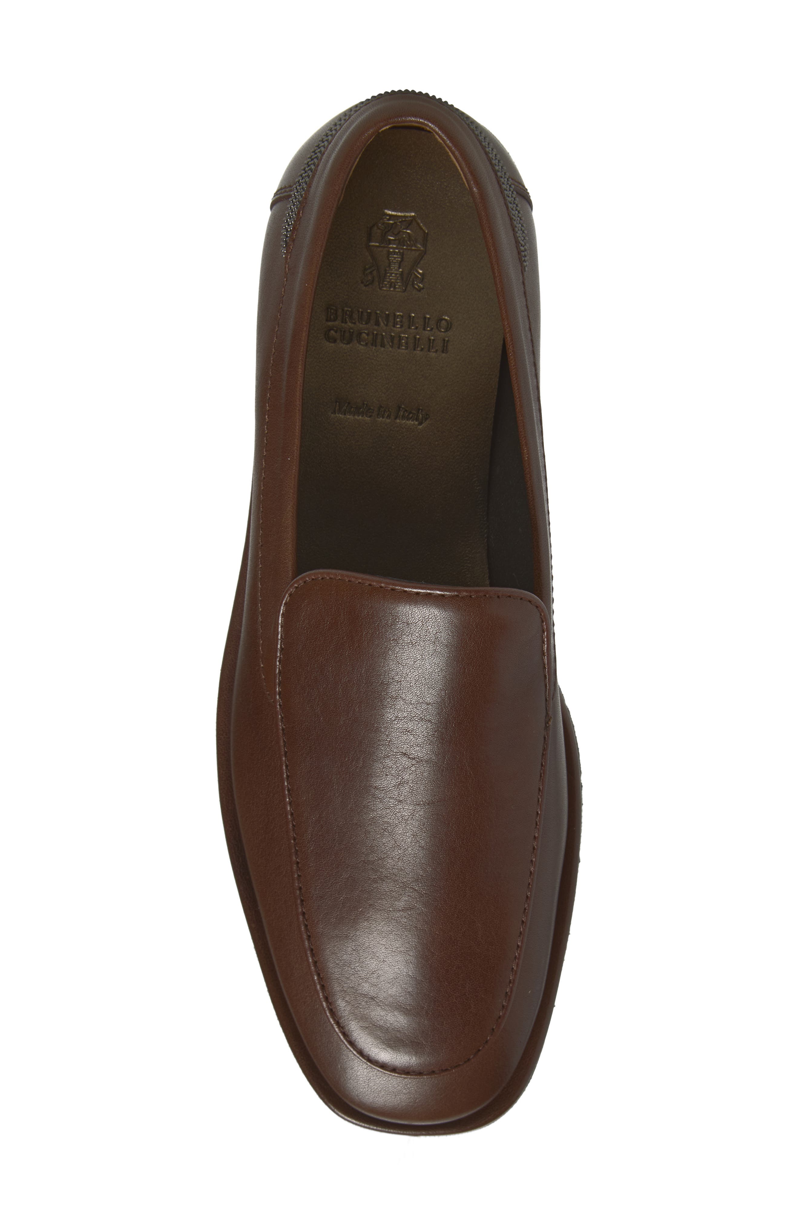 Monili Detail Apron Toe Loafer, Alternate, color, CACAO
