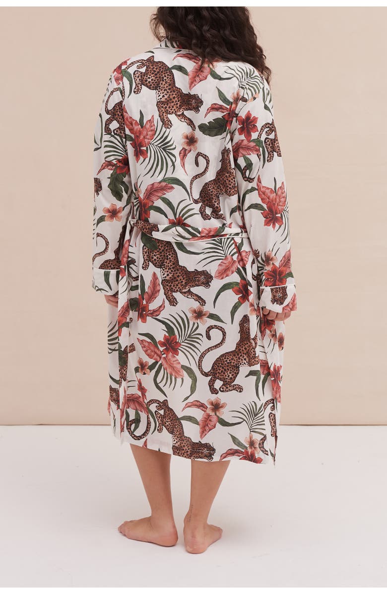 Desmond & Dempsey Quilted Robe, Alternate, color, Soleia Cream/Navy