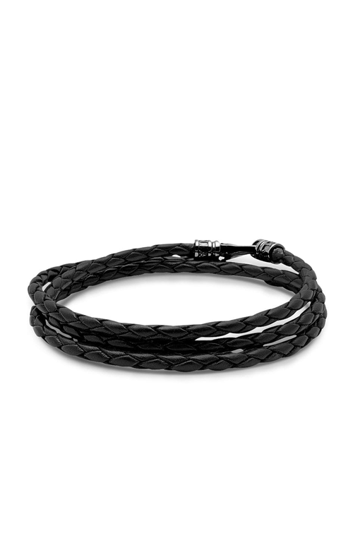 Nialaya Wrap Around Leather Bracelet In Black