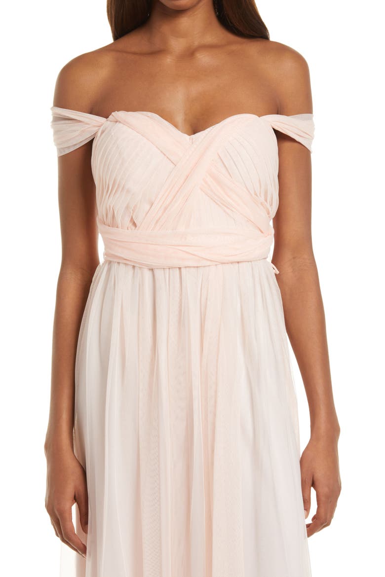 Christina Convertible Tulle Gown, Alternate, color, BLUSH PINK