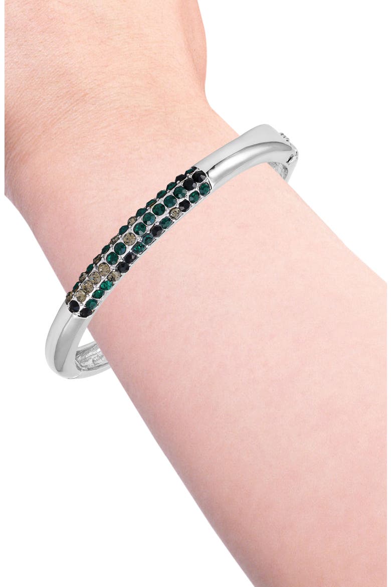 Pavé Crystal Bangle Bracelet, Alternate, color, SILVER