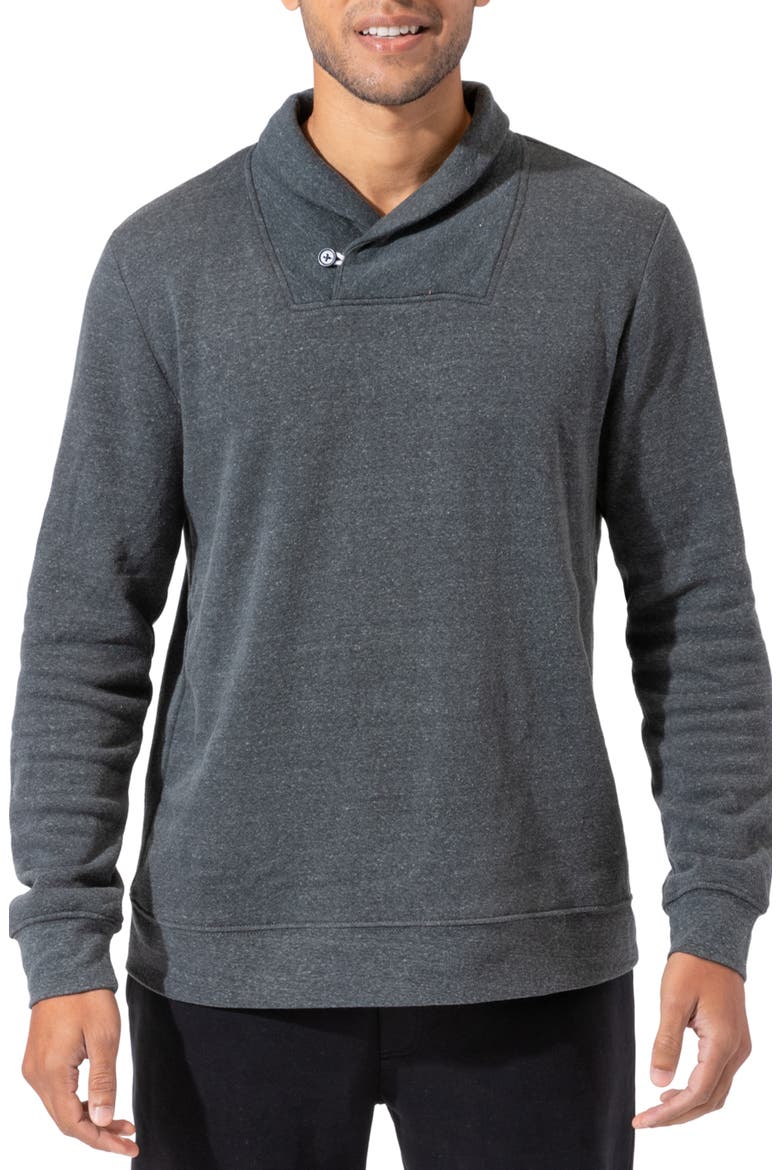 Kane Shawl Collar Sweatshirt, Main, color, GUNMETAL
