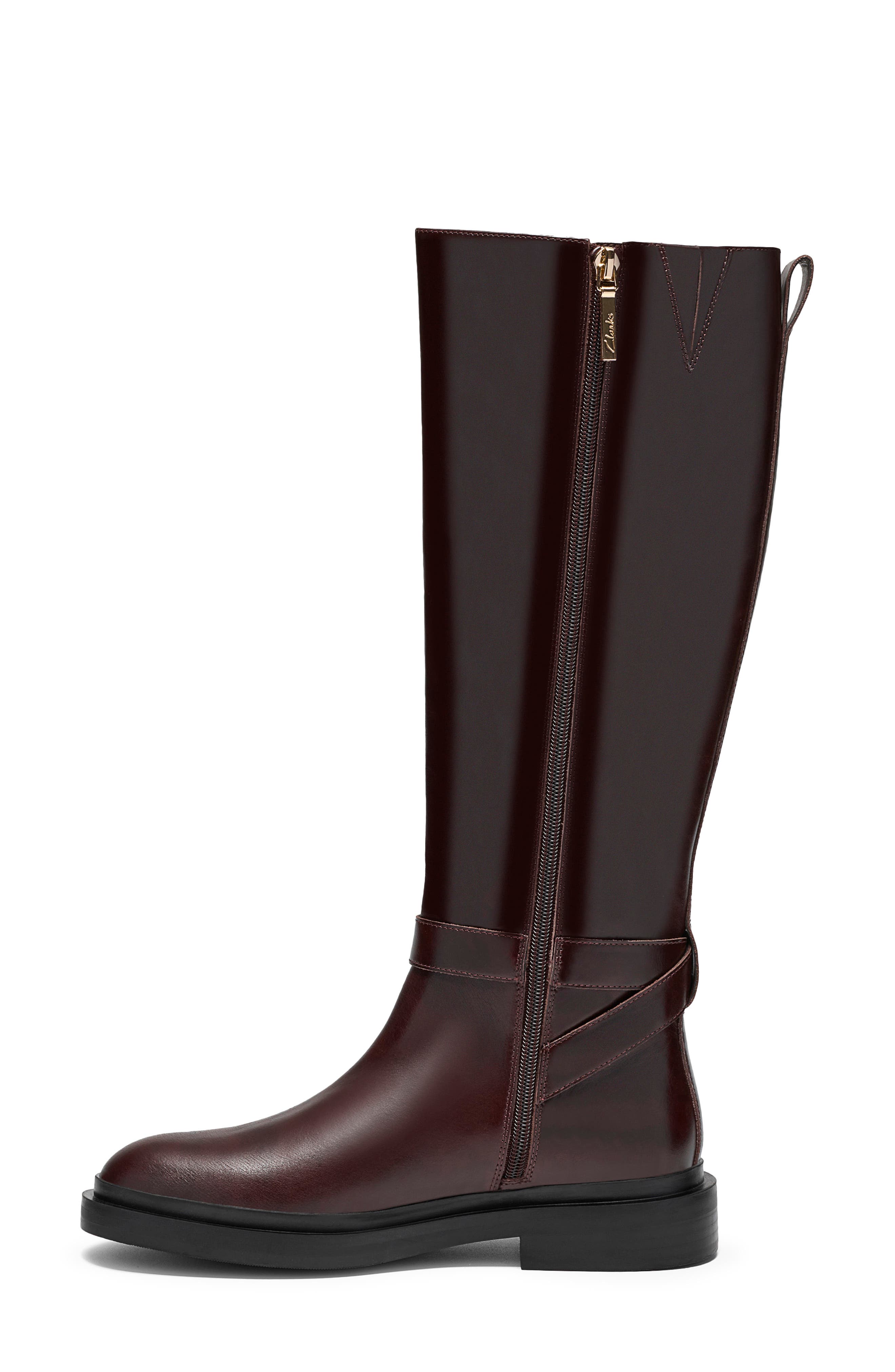Previa Bit Knee High Leather Boot, Alternate, color, BROWN