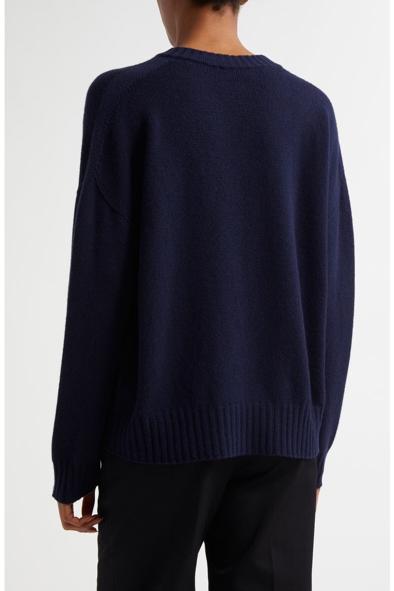 V-Neck Wool & Cashmere Sweater, Alternate, color, DARK NAVY