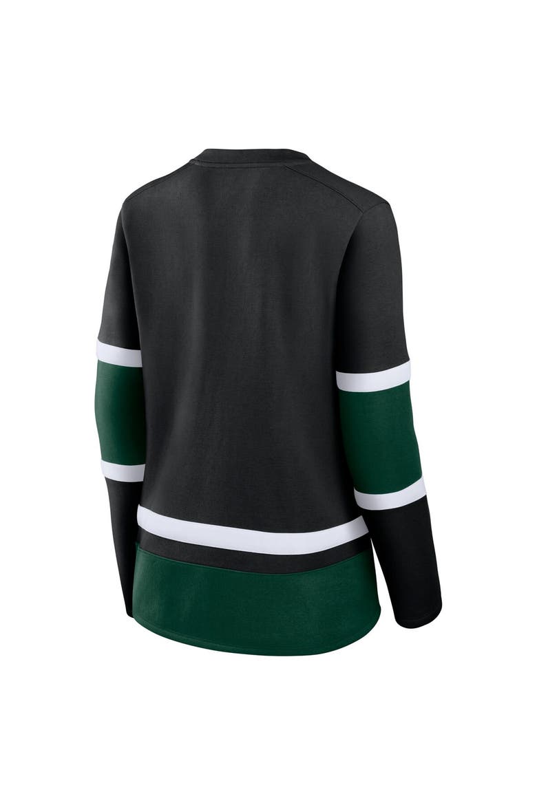 Women's Fanatics Branded  Black/Green Minnesota Wild Top Speed Lace-Up Pullover Sweatshirt, Alternate, color, Black