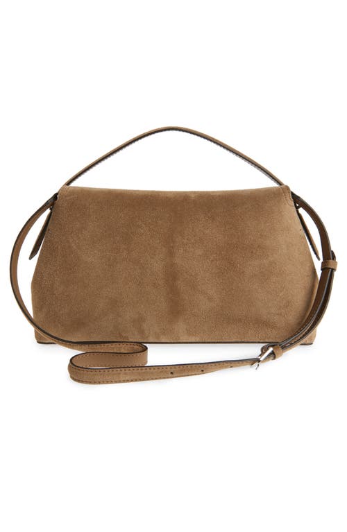 Totême Toteme T-lock Top Handle Leather Shoulder Bag In Tobacco