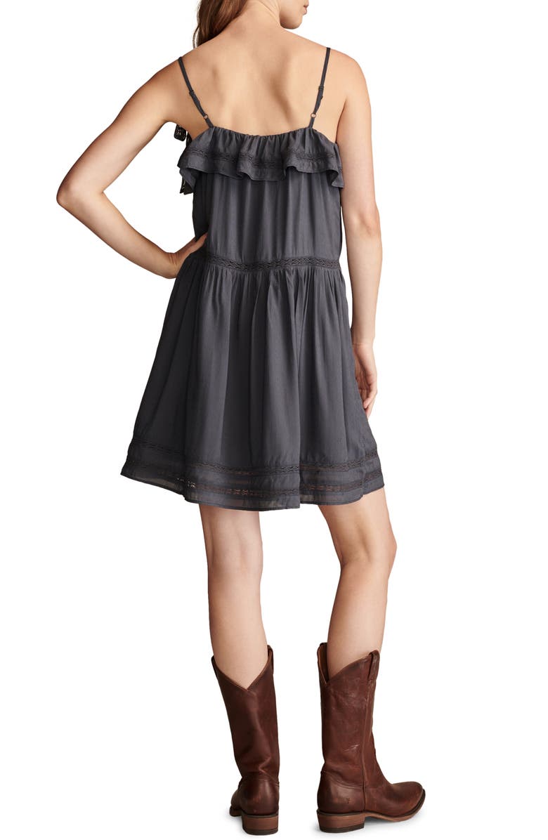 Lucky Brand Lace Trim Dress, Alternate, color, India Ink