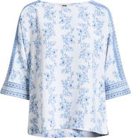 Anne Klein Mix Floral Print Top