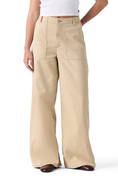 Cinch High Waist Baggy Wide Leg Fatigue Pants