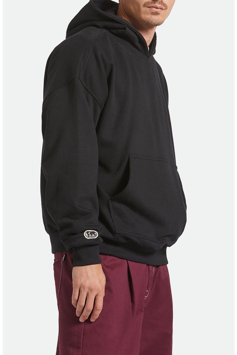 Oversize Embroidered Logo Heavyweight Hoodie, Alternate, color, BLACK