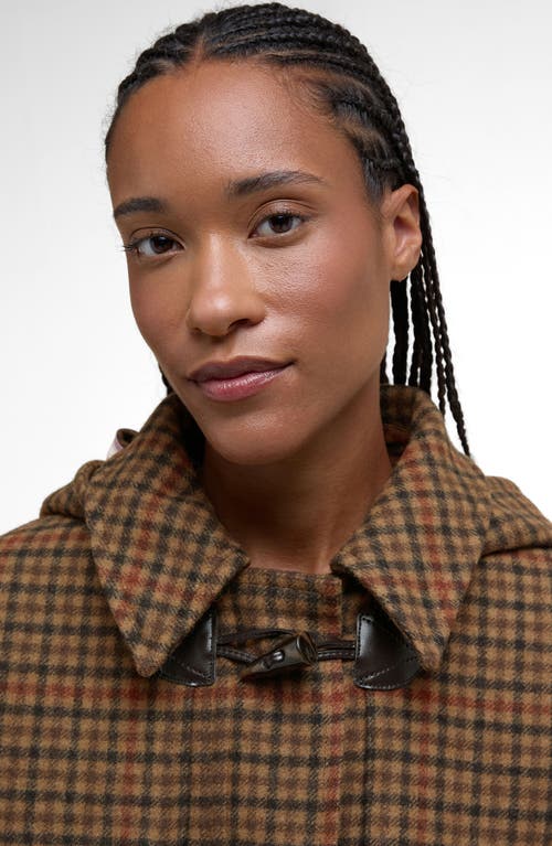 Barbour Melody Houndstooth Check Wool Blend Duffle Coat In Multi