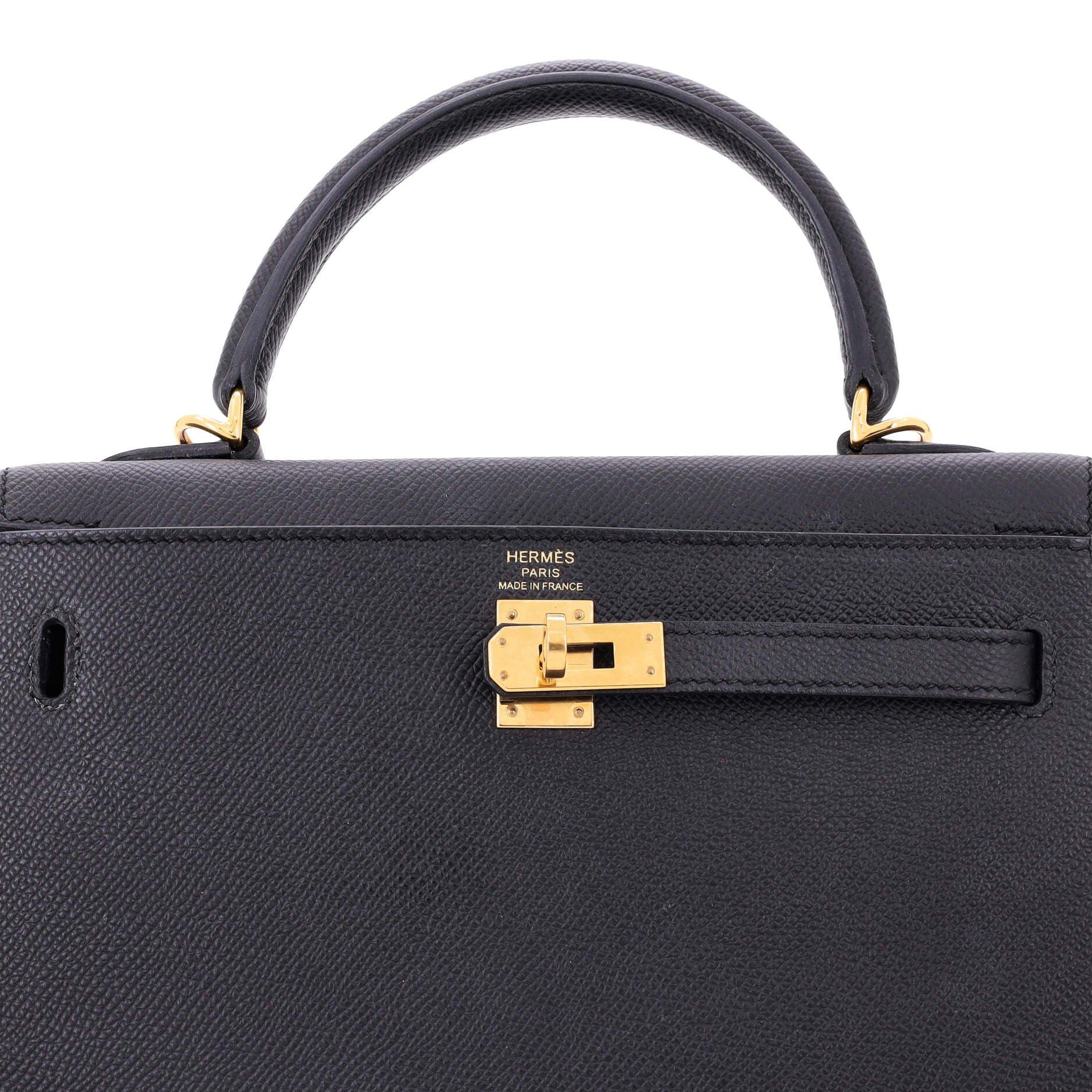Pre-Owned Hermes Kelly Handbag Black Epsom with Gold Hardware 25, Alternate, color, Noir