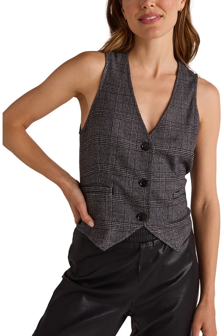 Cinch Back Glencheck Plaid Vest, Main, color, GLENCHECK PLAID