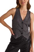 Bella Dahl Cinch Back Glencheck Plaid Vest