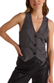 Bella Dahl Cinch Back Glencheck Plaid Vest