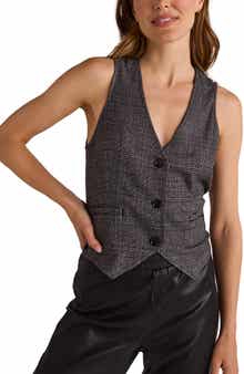 Cinch Back Glencheck Plaid Vest