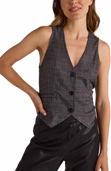 Cinch Back Glencheck Plaid Vest