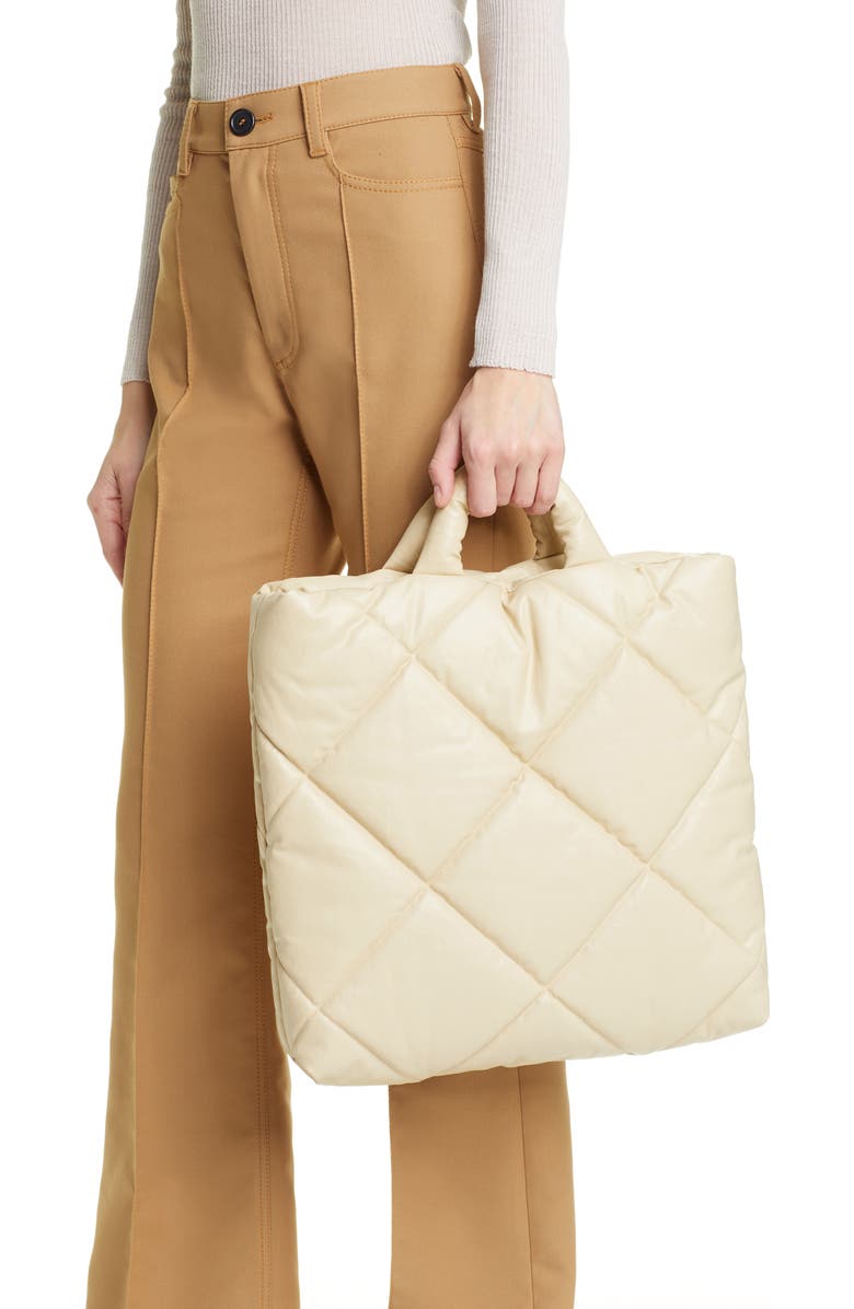 KASSL Medium Quilted Oiled Canvas Pillow Bag, Alternate, color,