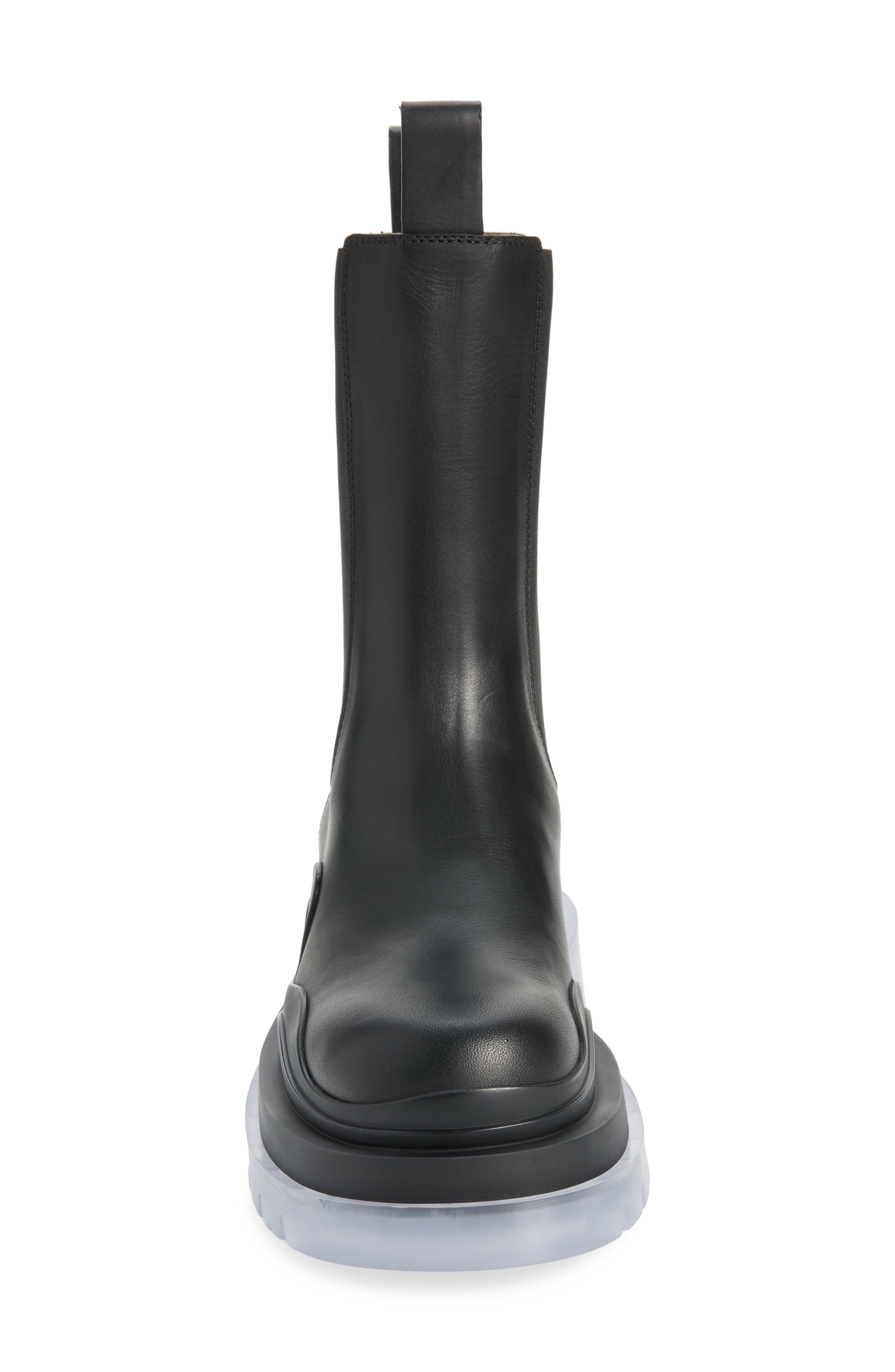 BV Tire Clear Sole Chelsea Boot, Alternate, color, BLACK