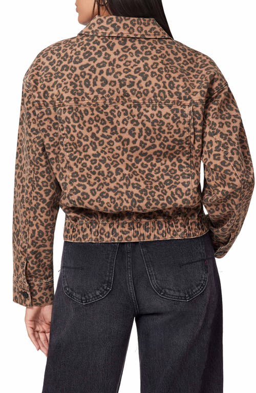 Scotch & Soda Leopard Print Oversized Crop Denim Jacket In Multi