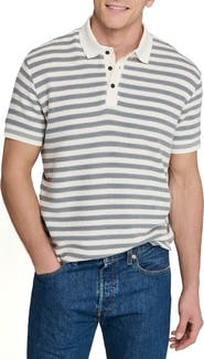 CONSTRUCT Slim Fit Short Sleeve Stripe Polo
