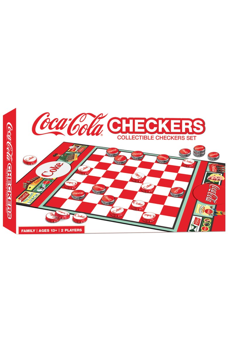Coca-Cola Checkers Board Game, Main, color, Multicolor