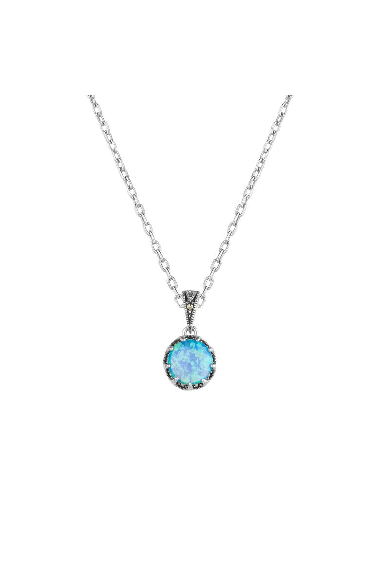 Round Opal High Quality Sterling Silver Pendant Necklace, Main, color, Light opal