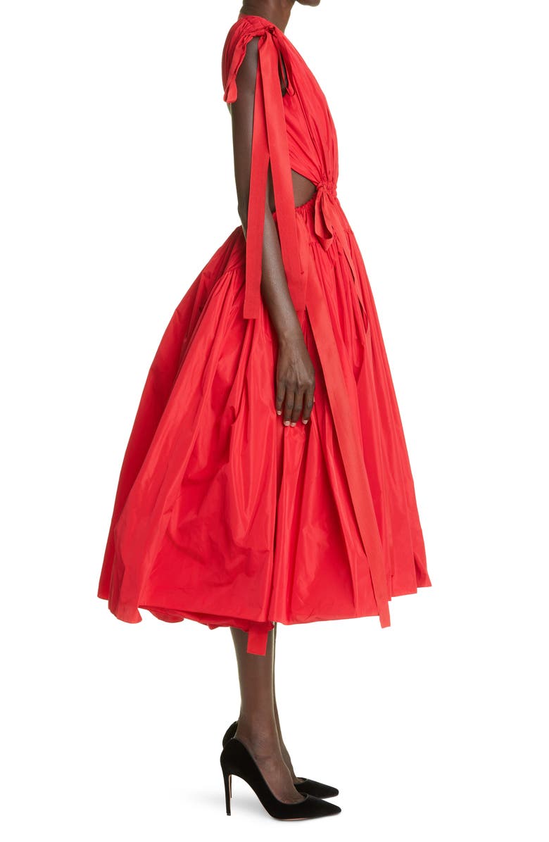 McQueen Alexander McQueen Taffeta Fit & Flare Dress, Alternate, color, 