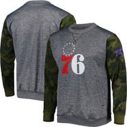 FANATICS Men's Fanatics Branded Heather Charcoal Philadelphia 76ers Camo Stitched Sweatshirt