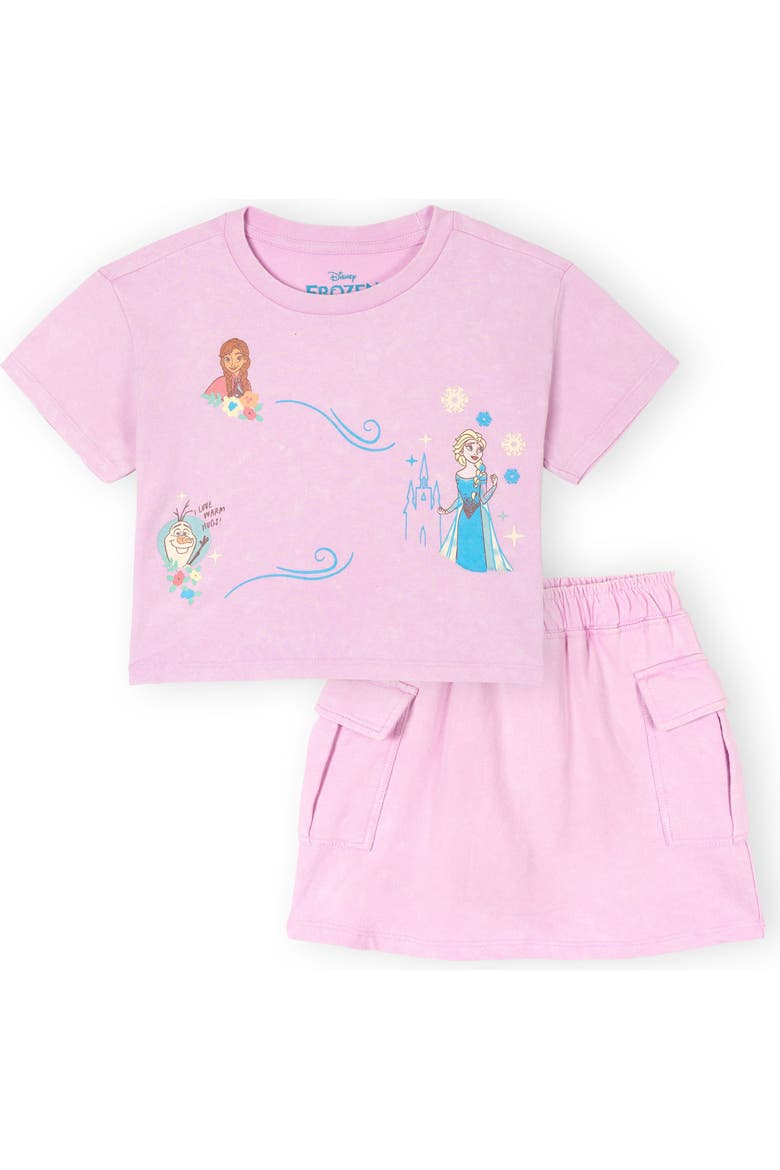 Frozen 2-Piece Mineral Wash Tee and Skort Set, Main, color, Mineral Purple Elsa