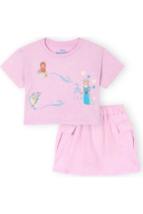 Frozen 2-Piece Mineral Wash Tee and Skort Set