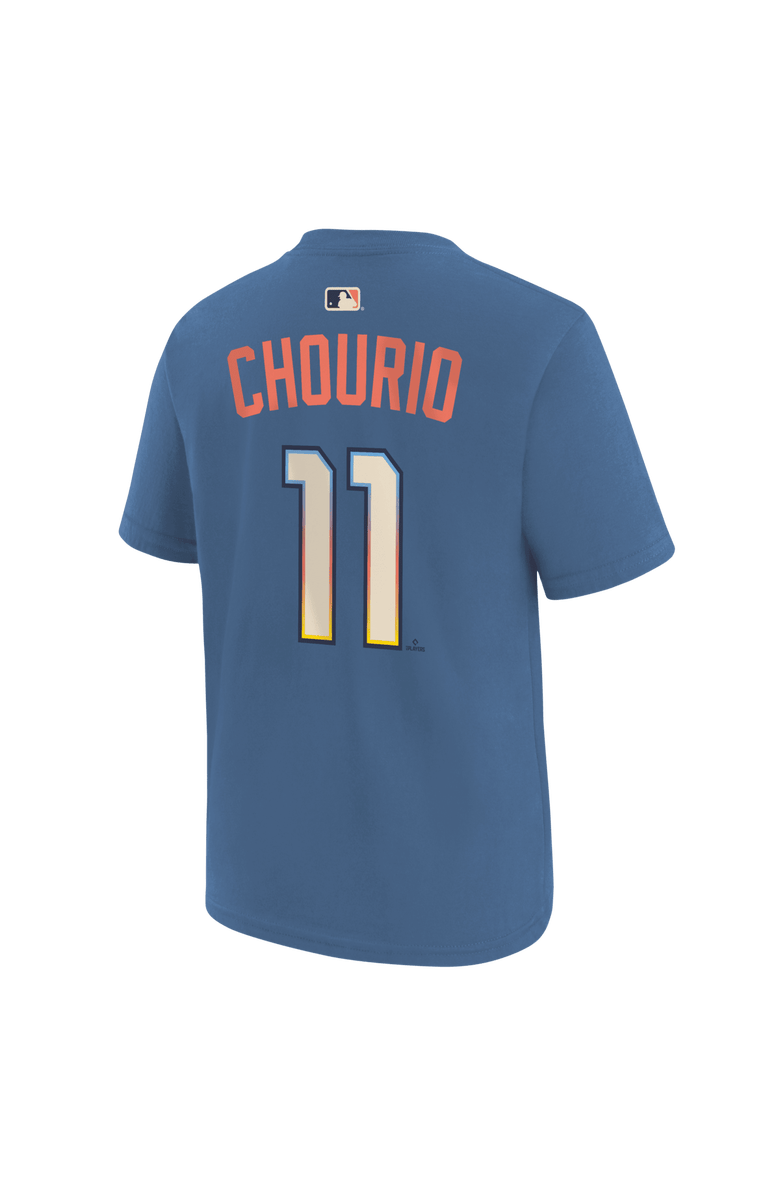 Nike Youth Nike Jackson Chourio Blue Milwaukee Brewers 2026 City Connect Name & Number T-Shirt, Alternate, color, Blue