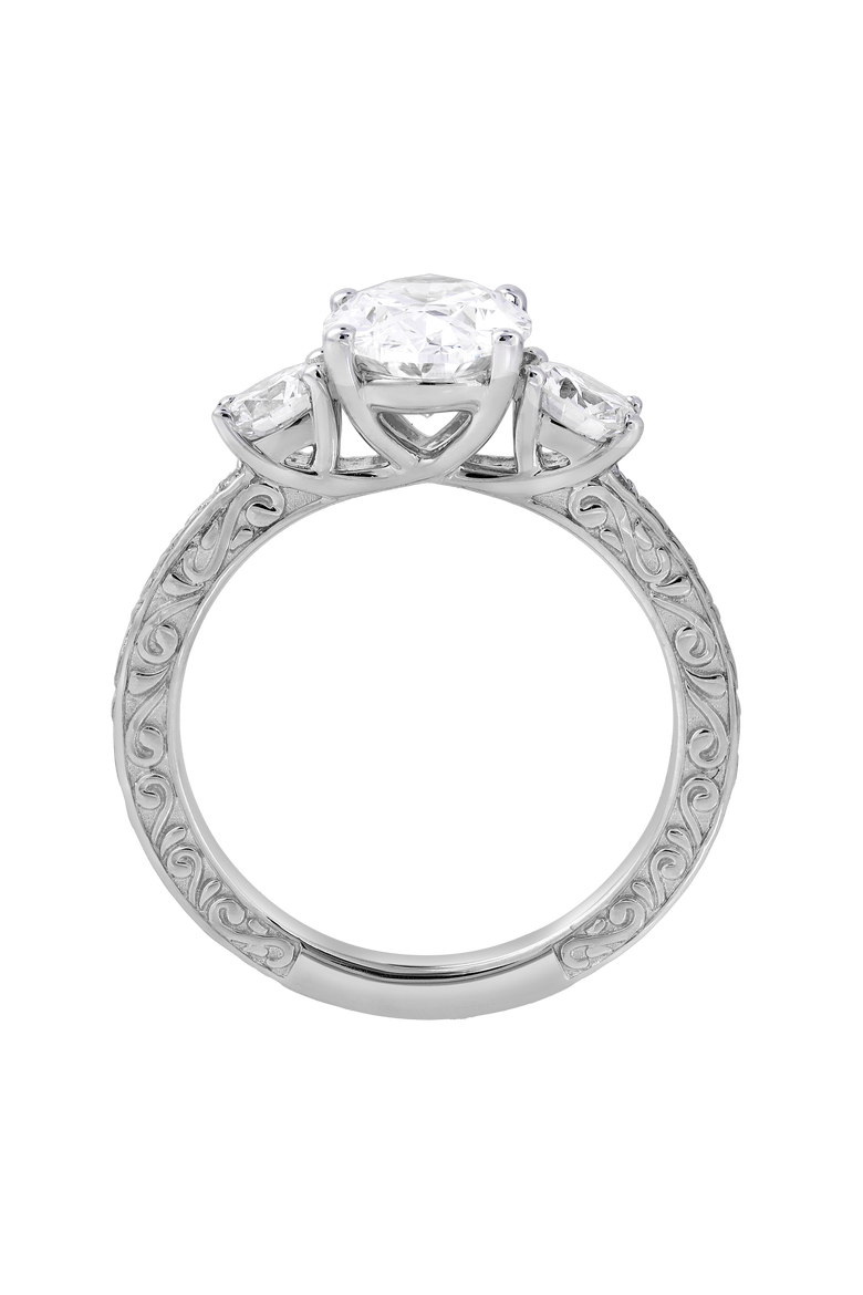 Caldria 14K Gold 2.65 Ct Oval Lab Grown Diamond Engagement Ring, Alternate, color, 14K White Gold