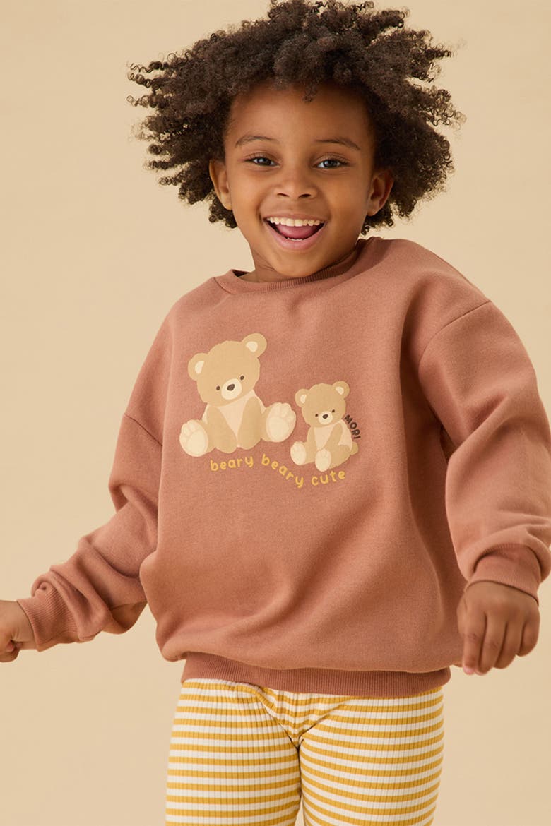 Teddy Bear Oversized Sweatshirt, Alternate, color, Mocha Mousse