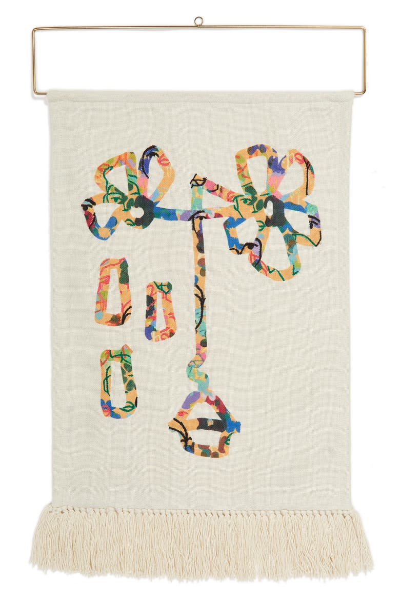 Cristina Martinez Petal Line Art Wall Hanging, Main, color, IVORY PETAL EYE LINE LARGE
