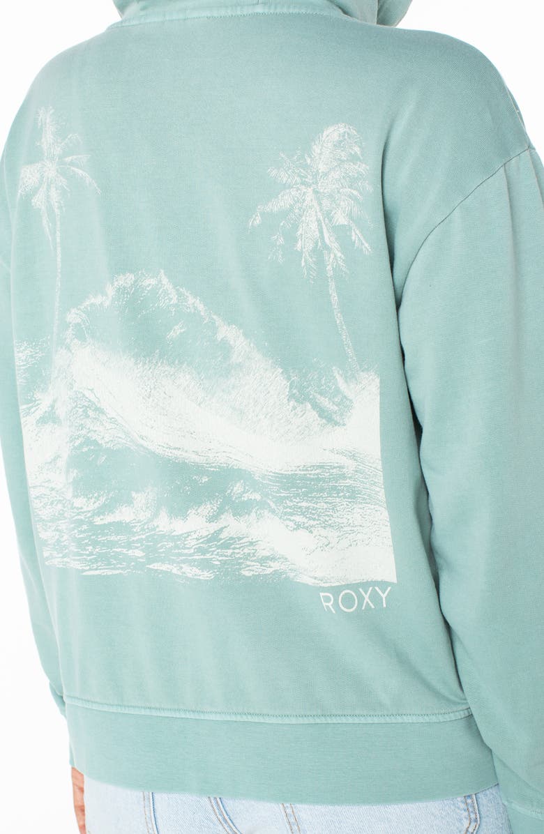 Roxy Sweet Rhythm Fleece Zip Hoodie, Alternate, color, Blue Surf