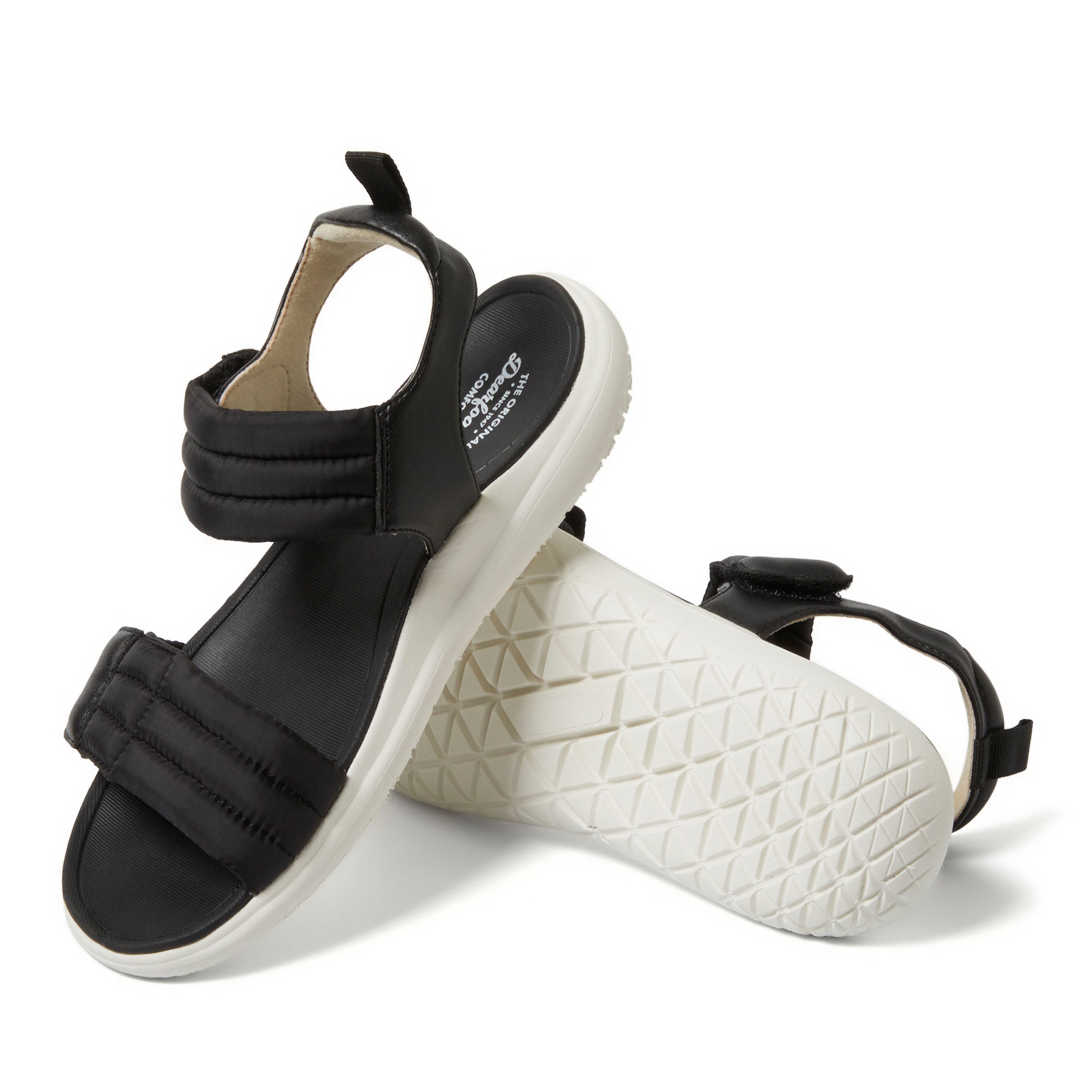 DEARFOAMS Thea Quarter Strap Sandal, Alternate, color, Black
