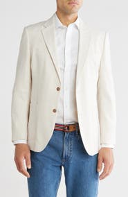 Nautica NAUTICA White Structured Two Button Notch Lapel Sport Coat