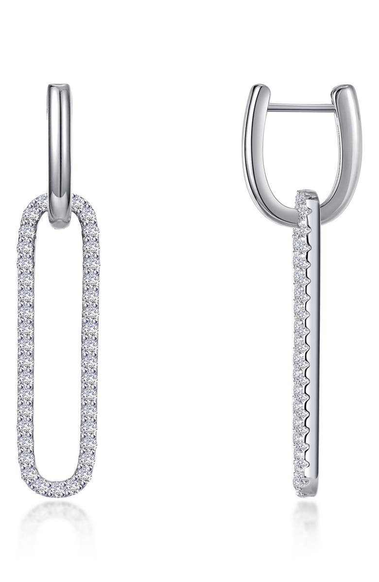 Lafonn Simulated Diamond Paperclip Drop Earrings, Main, color, 