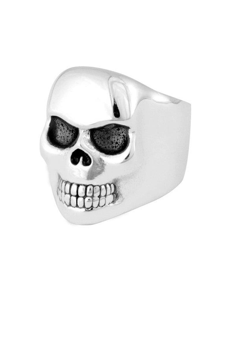 King Baby Studio Small Classic Skull Ring, Main, color, 
