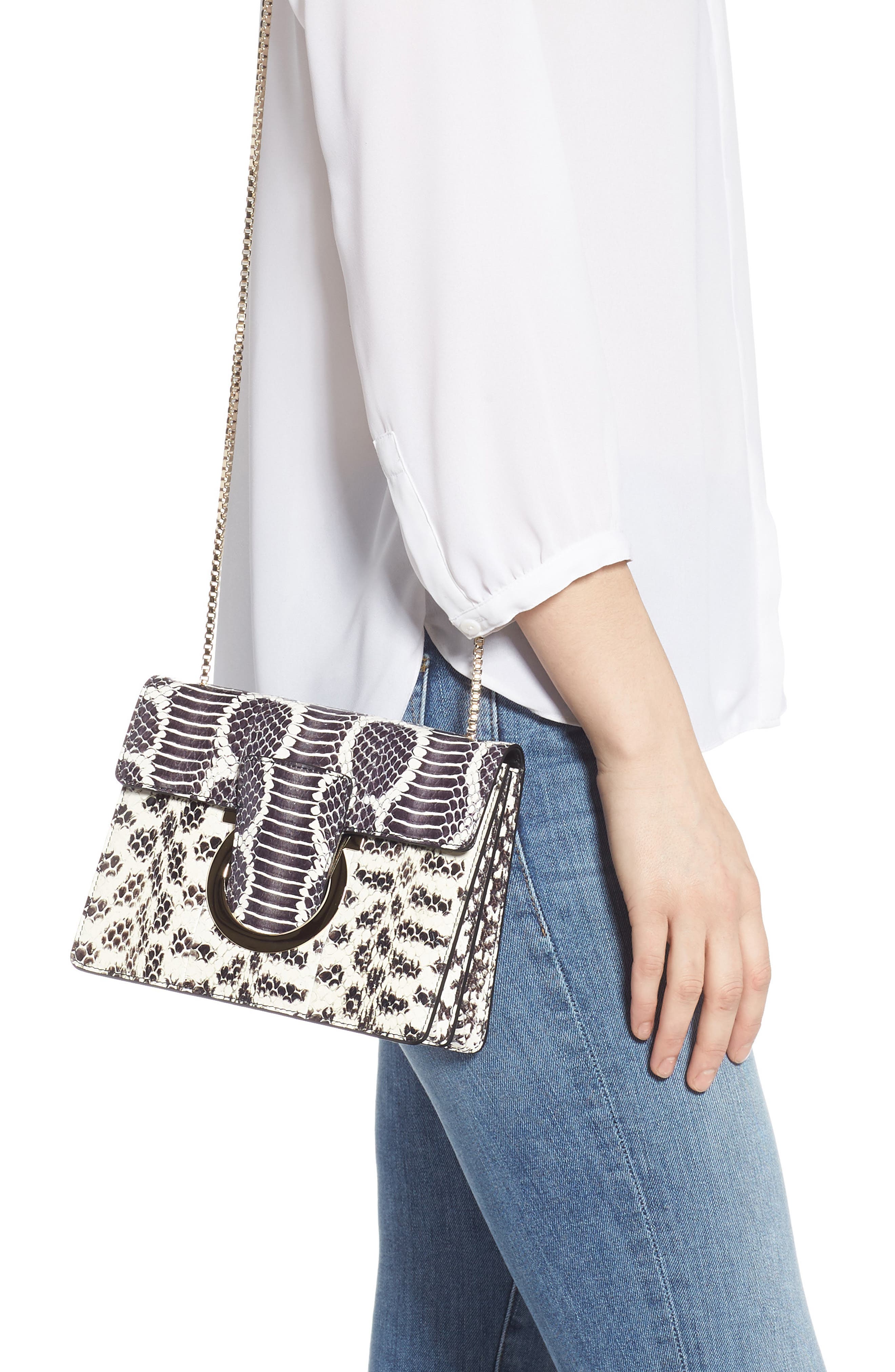 FERRAGAMO Salvatore Ferragamo Small Thalia Leather Shoulder Bag, Alternate, color, 