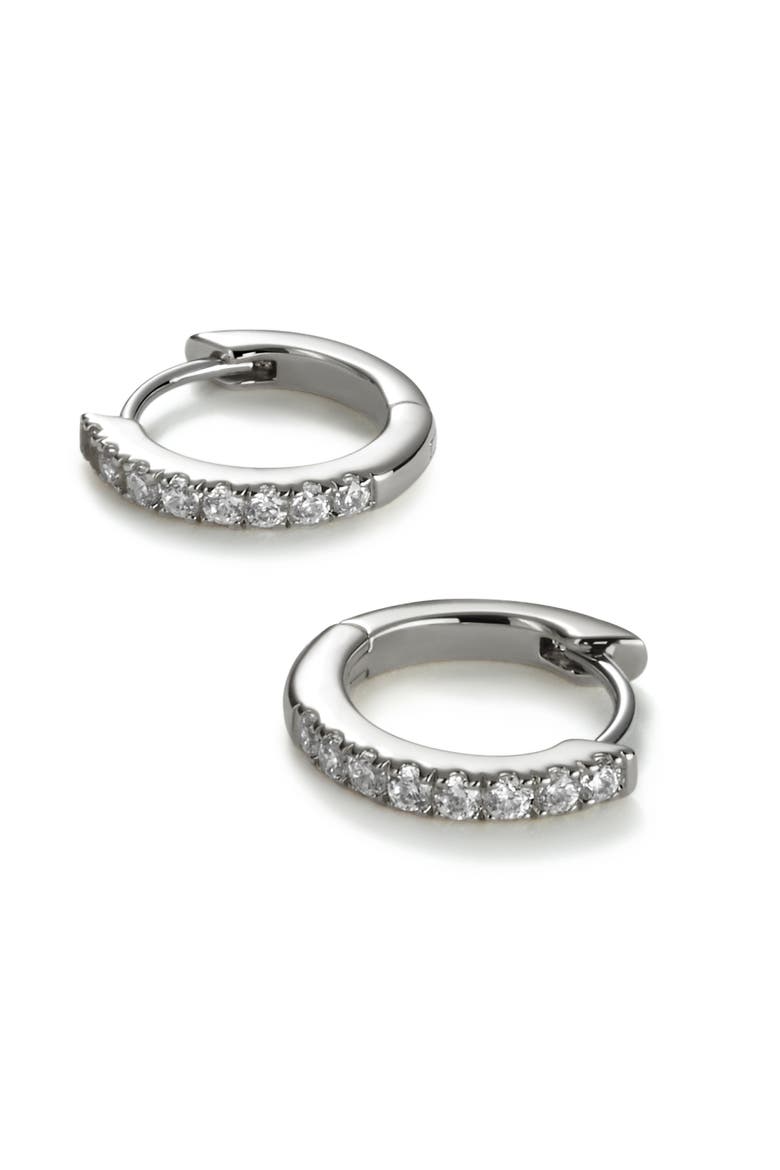 Huggie Hoops - Pave Huggie Hoops Silver, Alternate, color, Silver