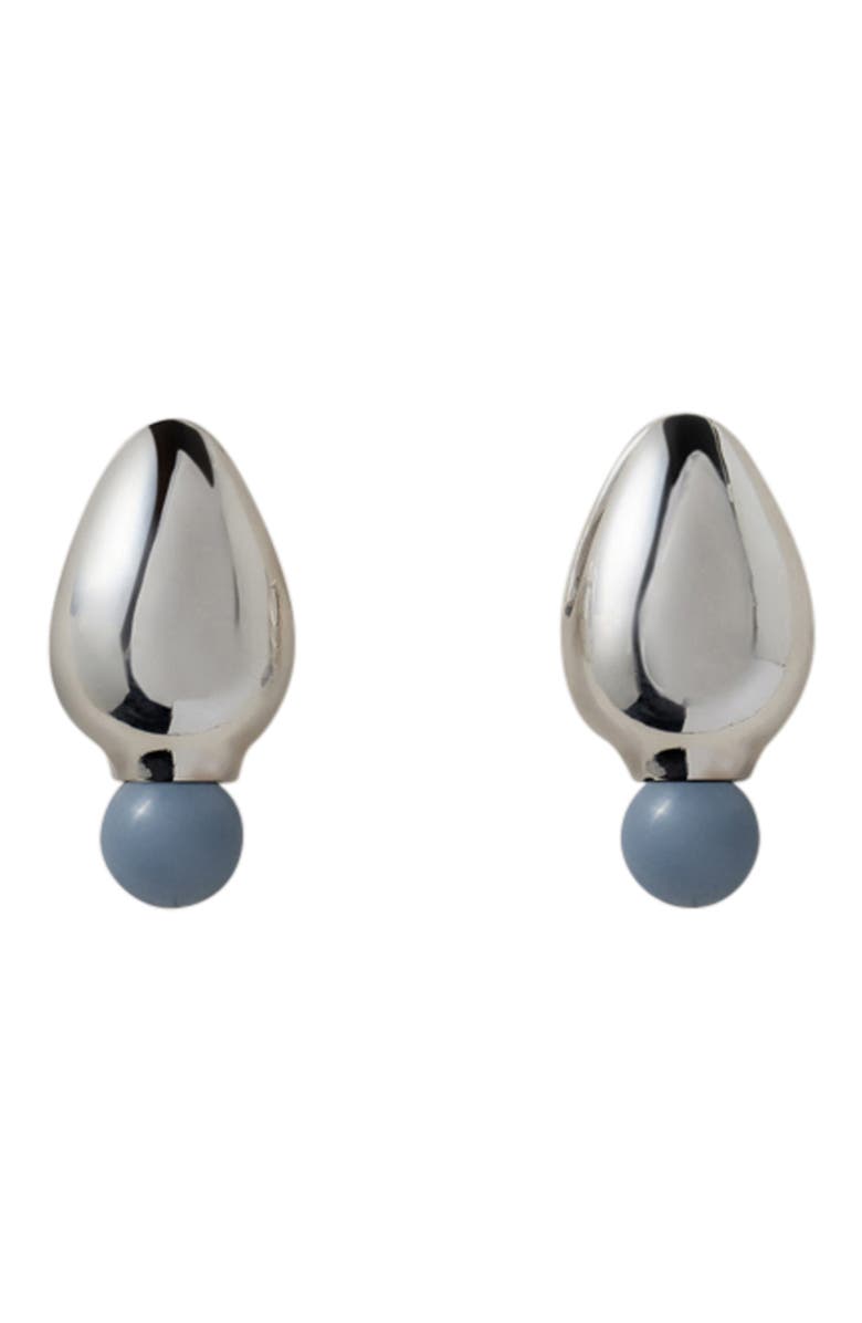 Annika Inez Bulbous Drop Earrings, Main, color, Silver